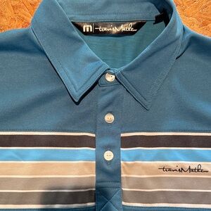 Travis Mathew Blue Striped Men's Shirt sz s